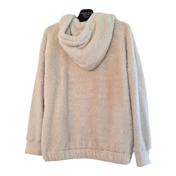 Cozy Sherpa Fleece Full Zip Hoodie Jacket Coat Oversized M Lou and Grey for Loft - Picture 2 of 10